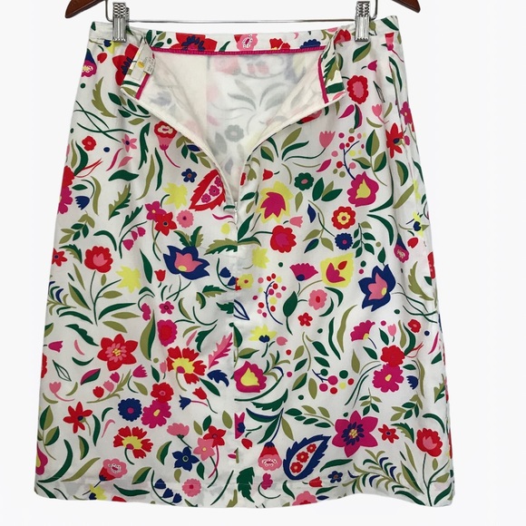 Boden White Printed Side Pockets A-Line Women’s Skirt - 8 - Picture 13 of 15